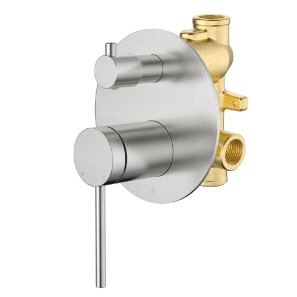 JOHNSON SUISSE VENEZIA SHOWER MIXER WITH DIVERTER COMPLETE KIT BRUSHED NICKEL