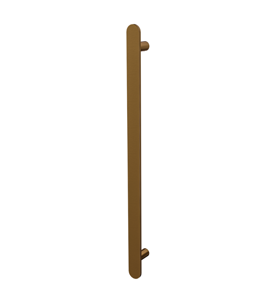 LINSOL ALLEGRA VERTICAL FLAT BAR HEATED TOWEL RAIL AGED BRONZE 905MM