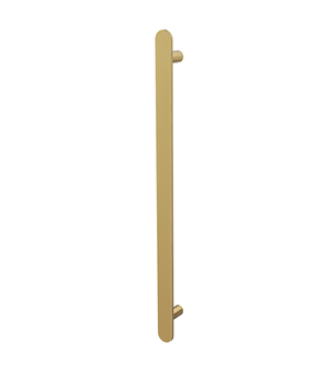 LINSOL ALLEGRA VERTICAL FLAT BAR HEATED TOWEL RAIL BRUSHED BRASS 905MM