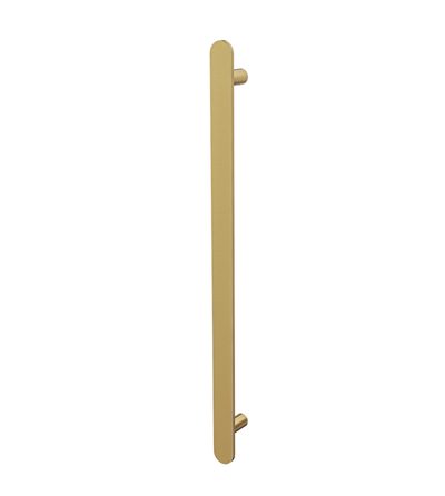 LINSOL ALLEGRA LEAD FREE VERTICAL FLAT BAR HEATED TOWEL RAIL BRUSHED BRASS 905MM