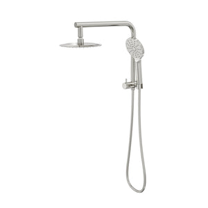 LINSOL SOULJET TWIN SHOWER WITH SHORT RAIL 342MM BRUSHED NICKEL