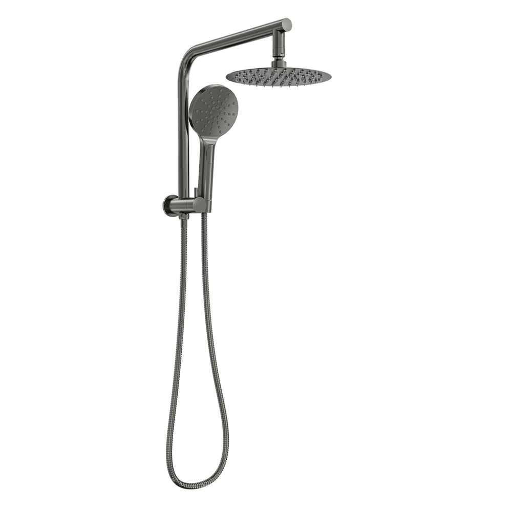 LINSOL SOULJET TWIN SHOWER WITH SHORT RAIL 342MM GUN METAL