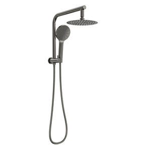 LINSOL SOULJET TWIN SHOWER WITH SHORT RAIL 342MM GUN METAL