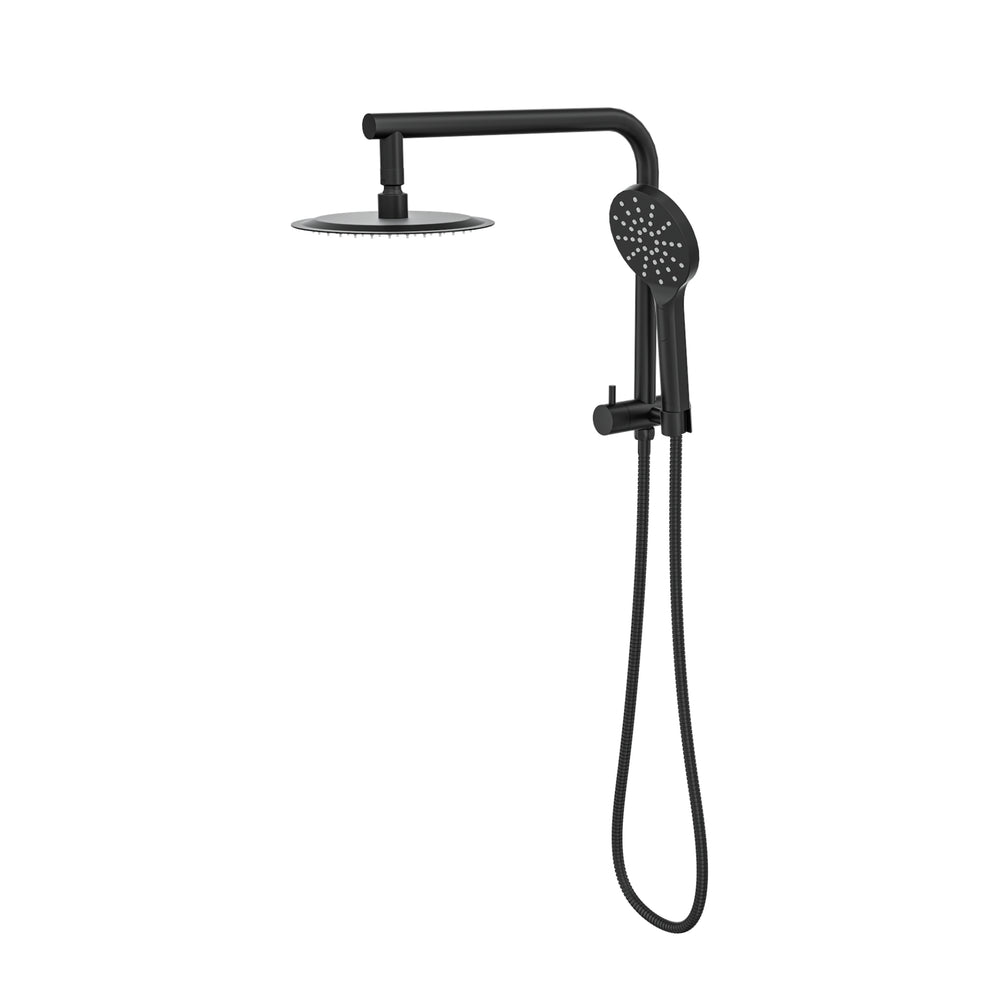 LINSOL SOULJET TWIN SHOWER WITH SHORT RAIL 342MM MATTE BLACK