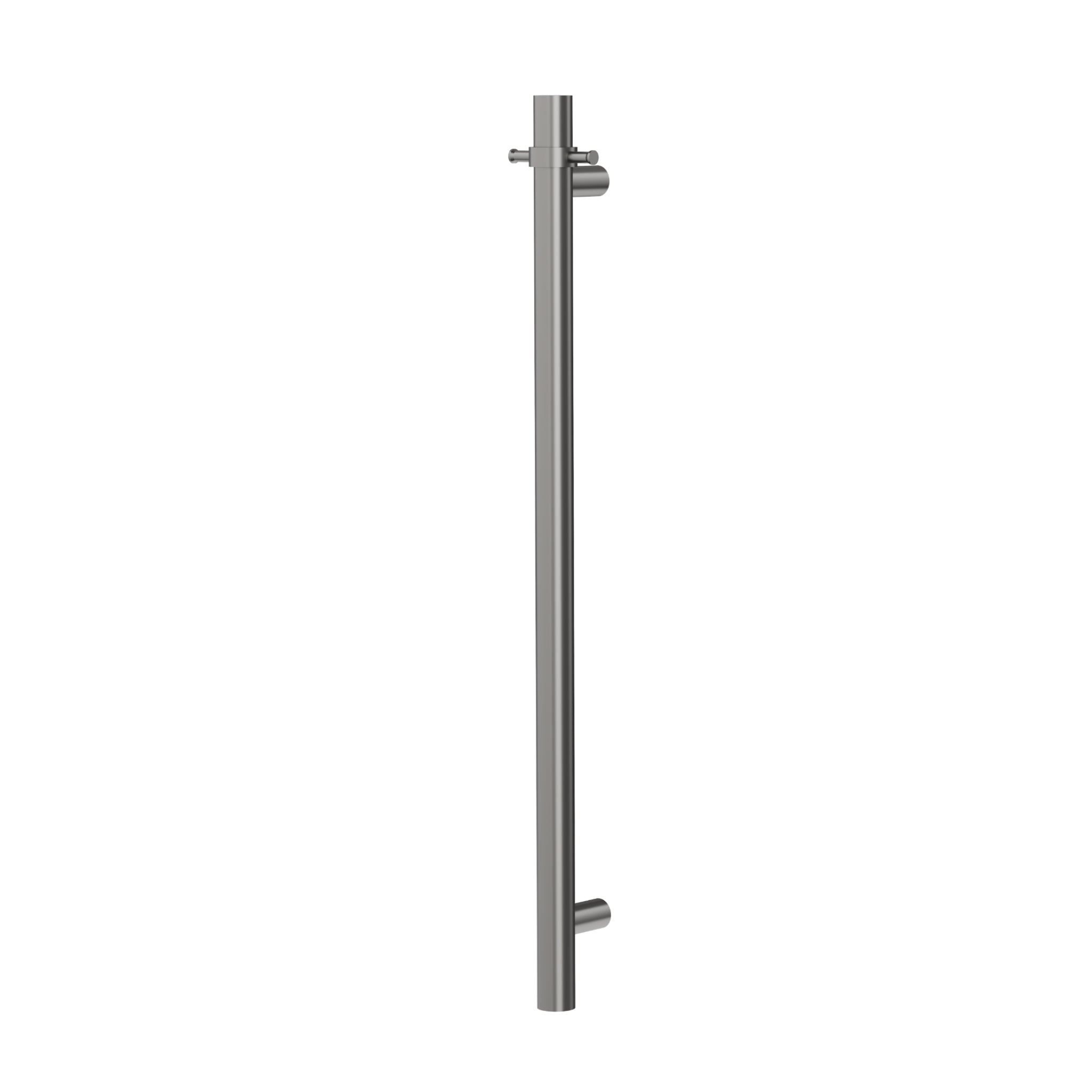 LINSOL ALLEGRA ROUND VERTICAL HEATED TOWEL RAIL WITH T-BAR GUN METAL 950MM