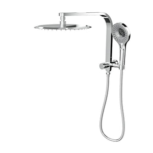 LINSOL OCEANJET ROUND TWIN SHOWER WITH SHORT RAIL 369MM CHROME