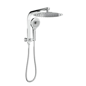 LINSOL OCEANJET ROUND TWIN SHOWER WITH SHORT RAIL 369MM CHROME