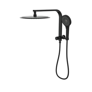 LINSOL OCEANJET ROUND TWIN SHOWER WITH SHORT RAIL 369MM MATTE BLACK