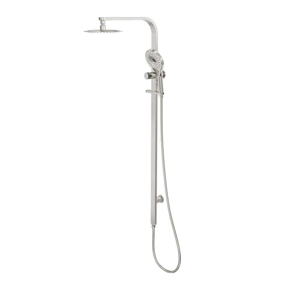 LINSOL OCEANJET TWIN SHOWER 1271MM BRUSHED NICKEL