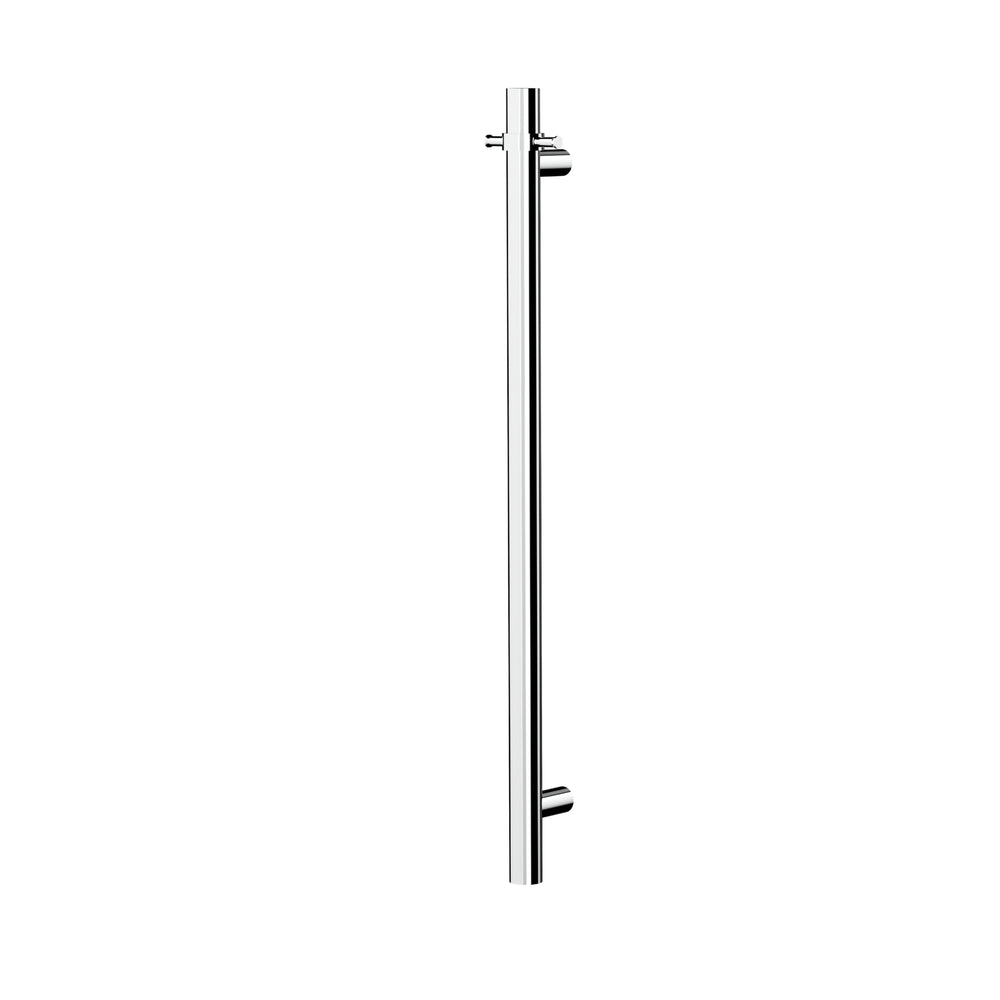 LINSOL ALLEGRA ROUND VERTICAL HEATED TOWEL RAIL WITH T-BAR CHROME 950MM