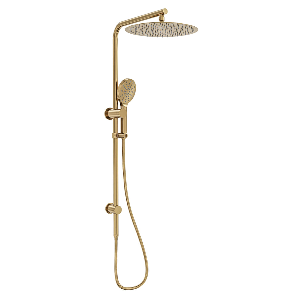 LINSOL SOULJET ROUND TWIN SHOWER 982MM BRUSHED BRASS