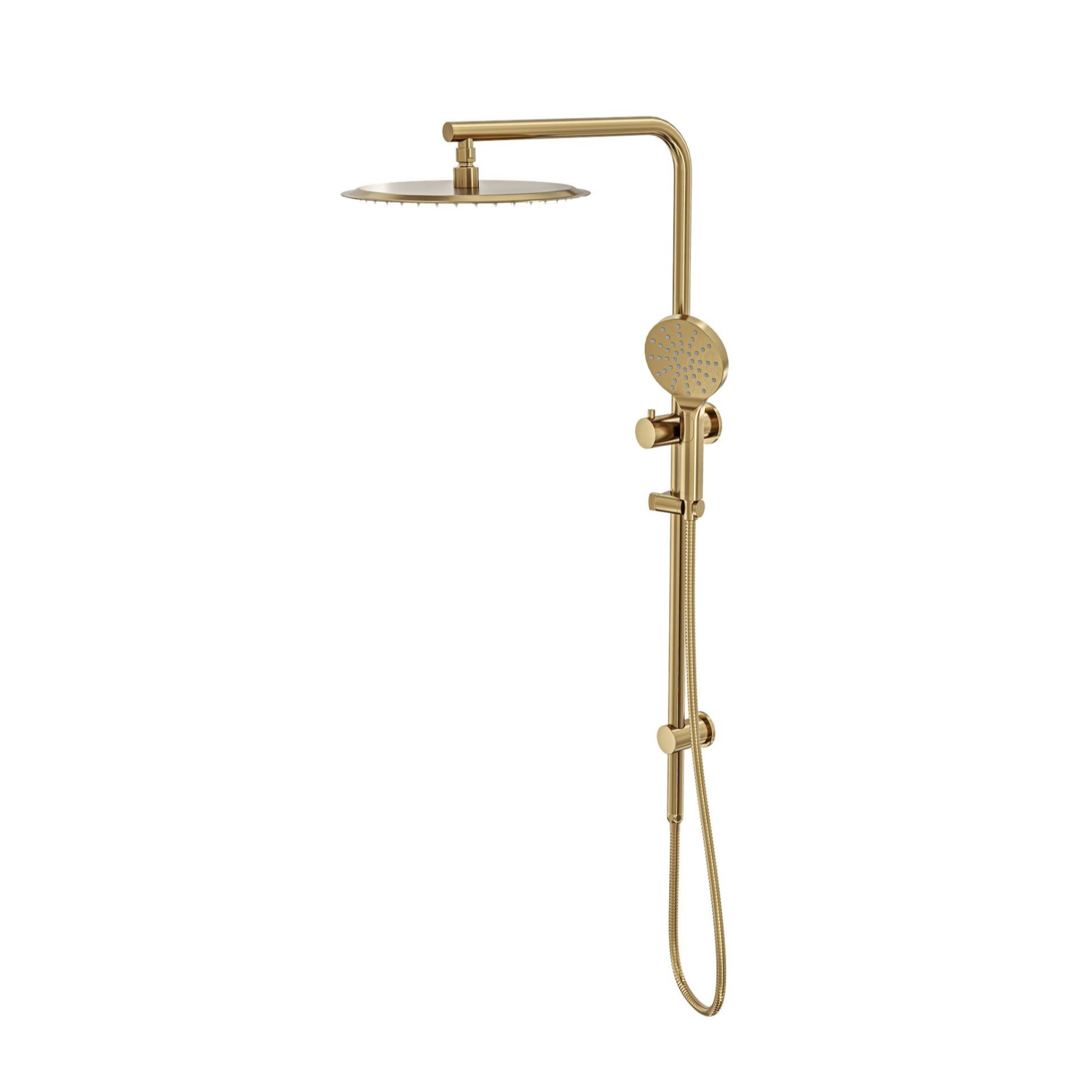 LINSOL SOULJET ROUND TWIN SHOWER 982MM BRUSHED BRASS
