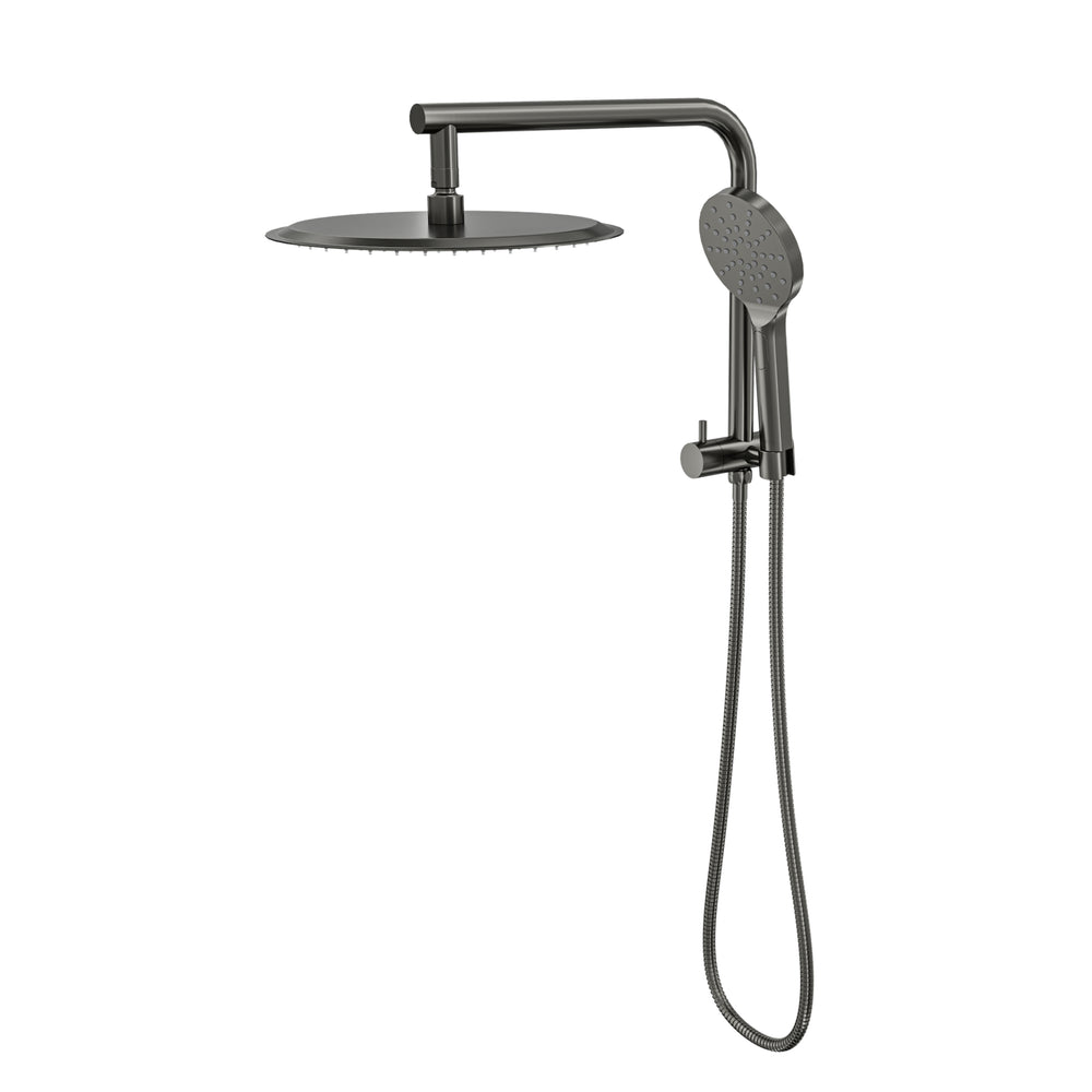 LINSOL SOULJET TWIN SHOWER WITH SHORT RAIL 342MM GUN METAL