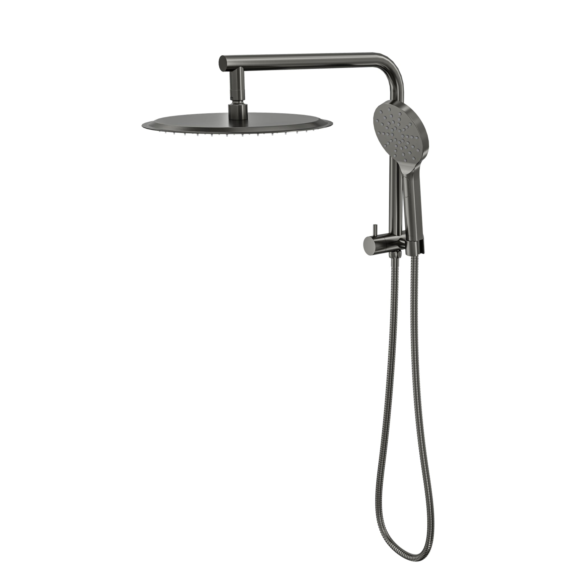 LINSOL SOULJET TWIN SHOWER WITH SHORT RAIL 342MM GUN METAL
