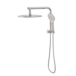 LINSOL SOULJET TWIN SHOWER WITH SHORT RAIL 342MM BRUSHED NICKEL