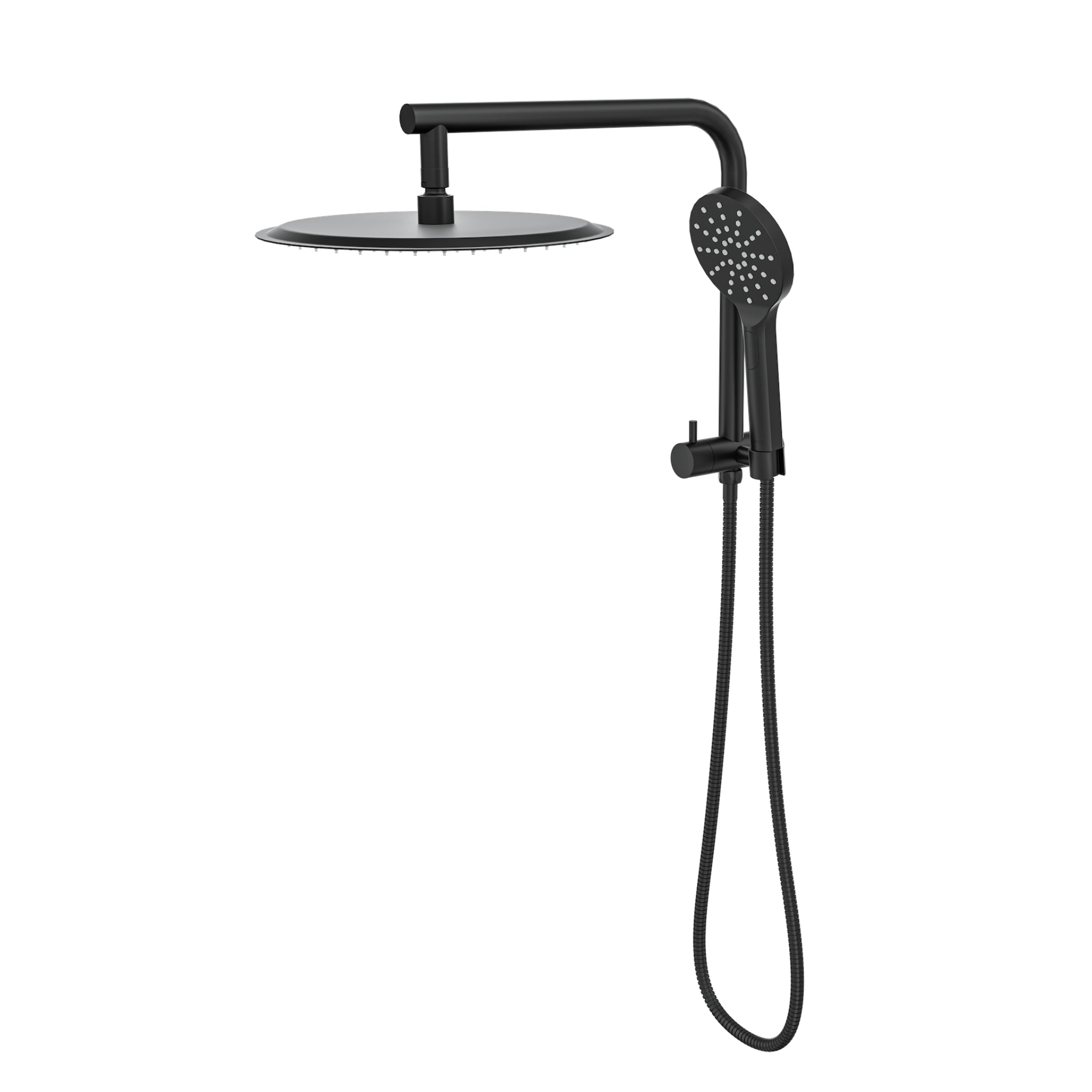 LINSOL SOULJET TWIN SHOWER WITH SHORT RAIL 342MM MATTE BLACK