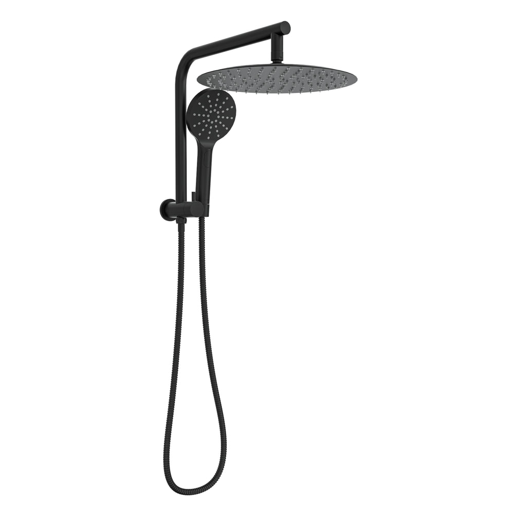 LINSOL SOULJET TWIN SHOWER WITH SHORT RAIL 342MM MATTE BLACK