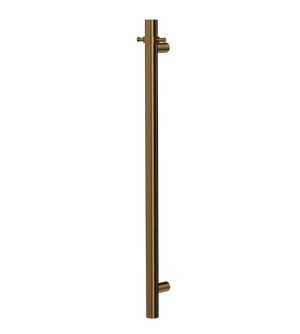LINSOL ALLEGRA ROUND VERTICAL HEATED TOWEL RAIL WITH T-BAR AGED BRONZE 950MM