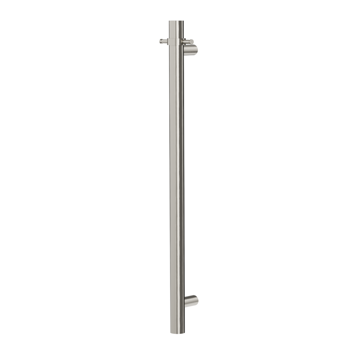 Linsol Allegra Round Bar Vertical Heated Towel Rail with T-Bar 950mm Brushed Nickel