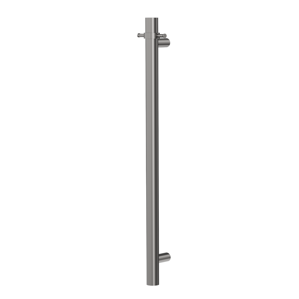 Linsol Allegra Round Bar Vertical Heated Towel Rail with T-Bar 950mm Gun Metal