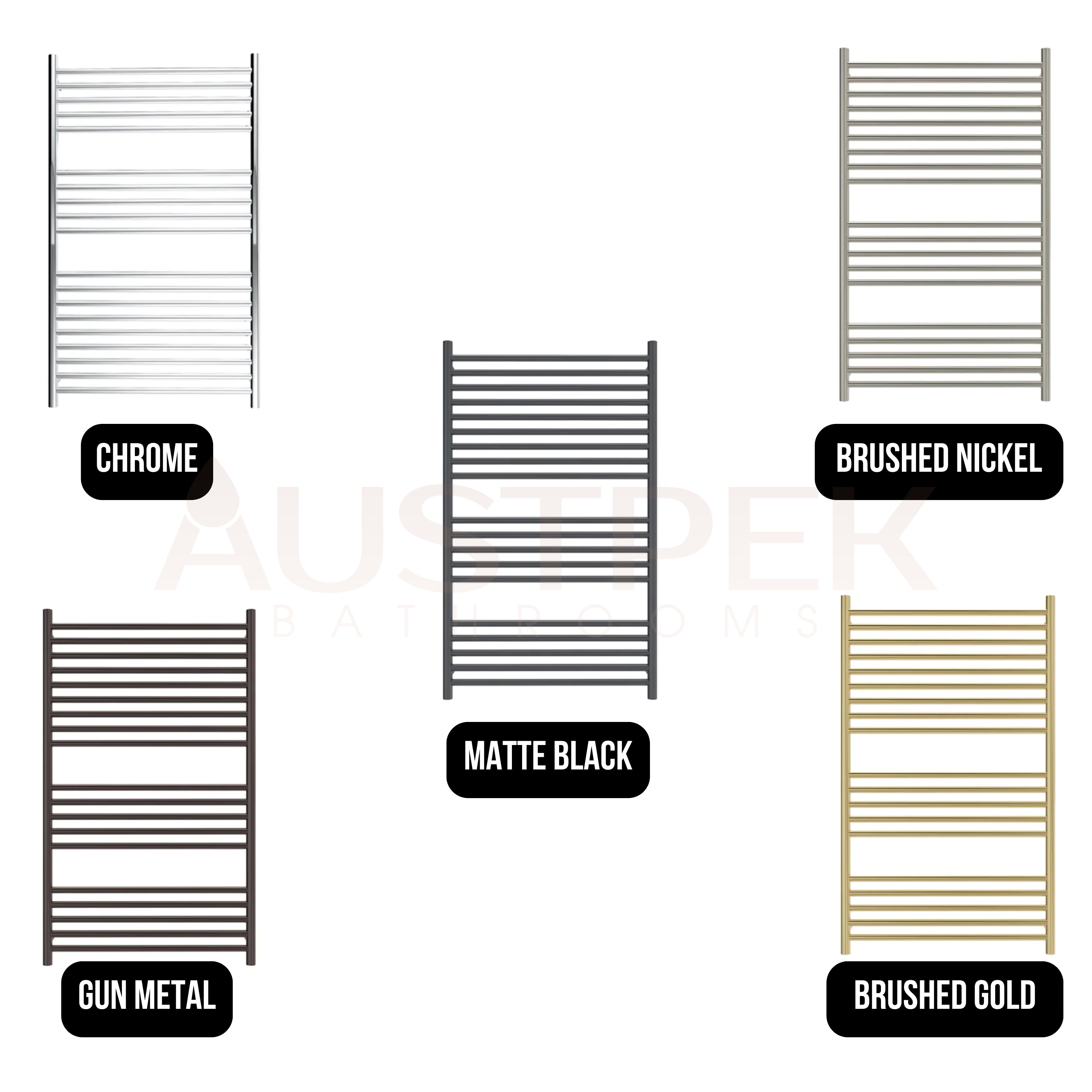 LINSOL ALLEGRA 19 BAR WIDE HEATED TOWEL RAIL CHROME 1200MM