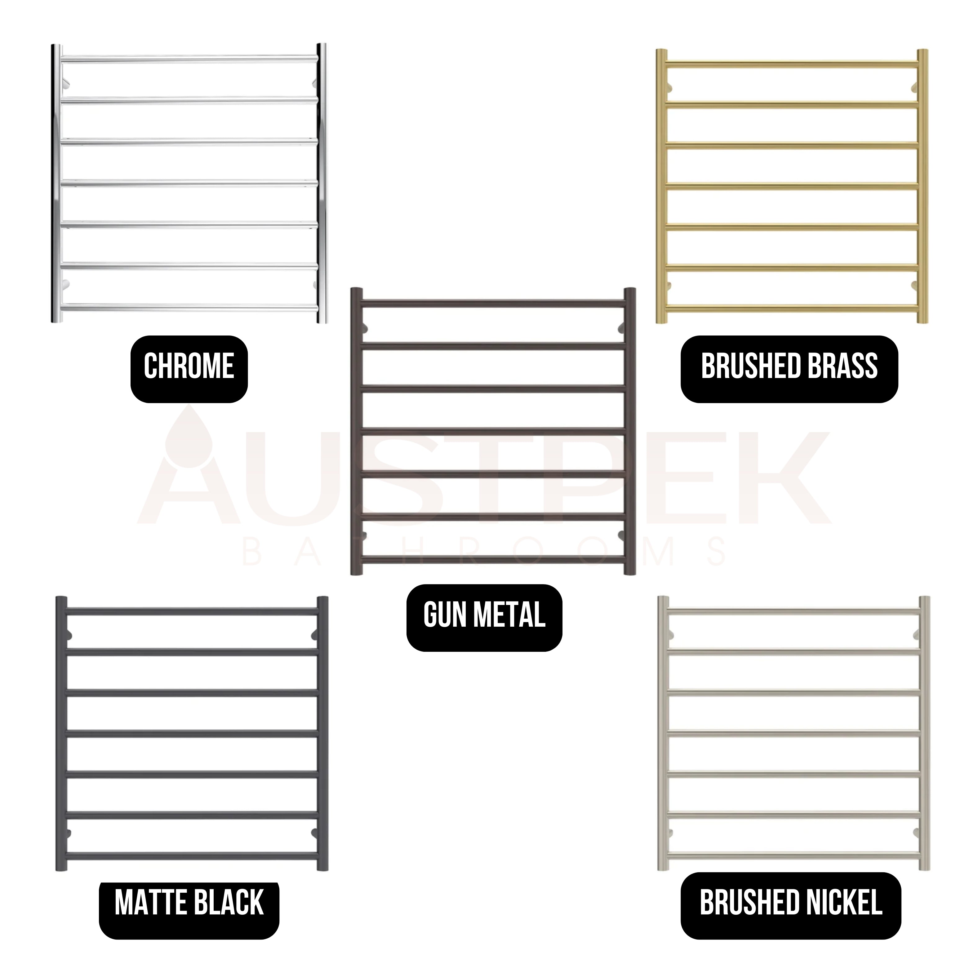 LINSOL ALLEGRA 7 BAR HEATED TOWEL RAIL GUN METAL 750MM