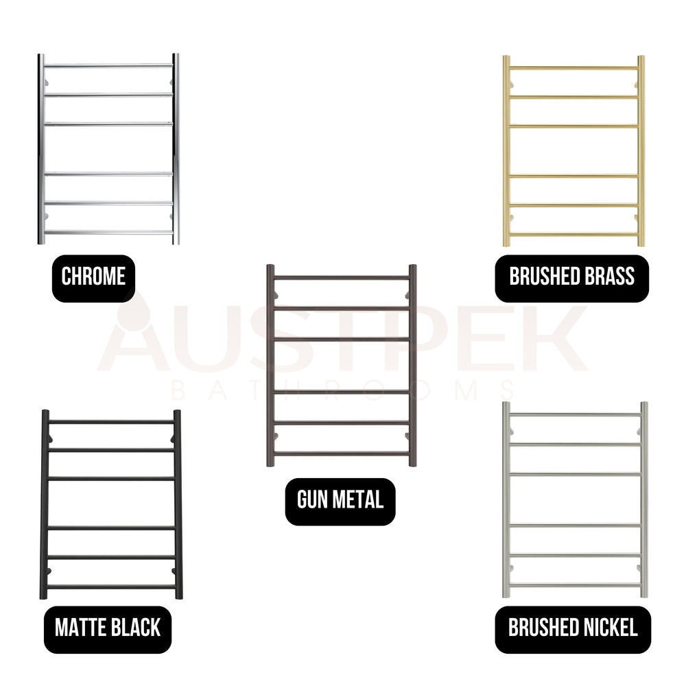 LINSOL AVID 6 BAR HEATED TOWEL RAIL CHROME 800MM