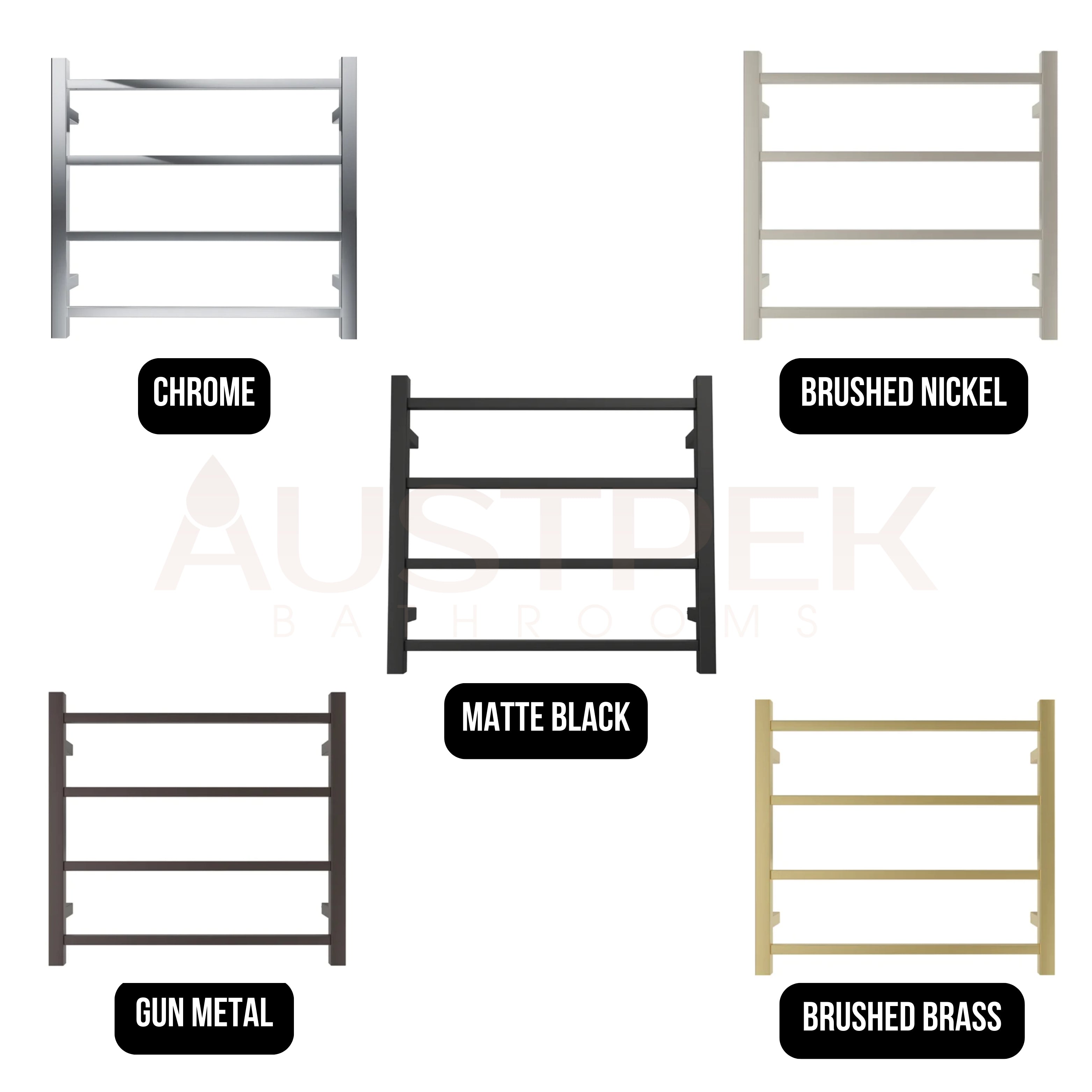 LINSOL SPIRIT 4 BAR HEATED TOWEL RAIL CHROME 450MM