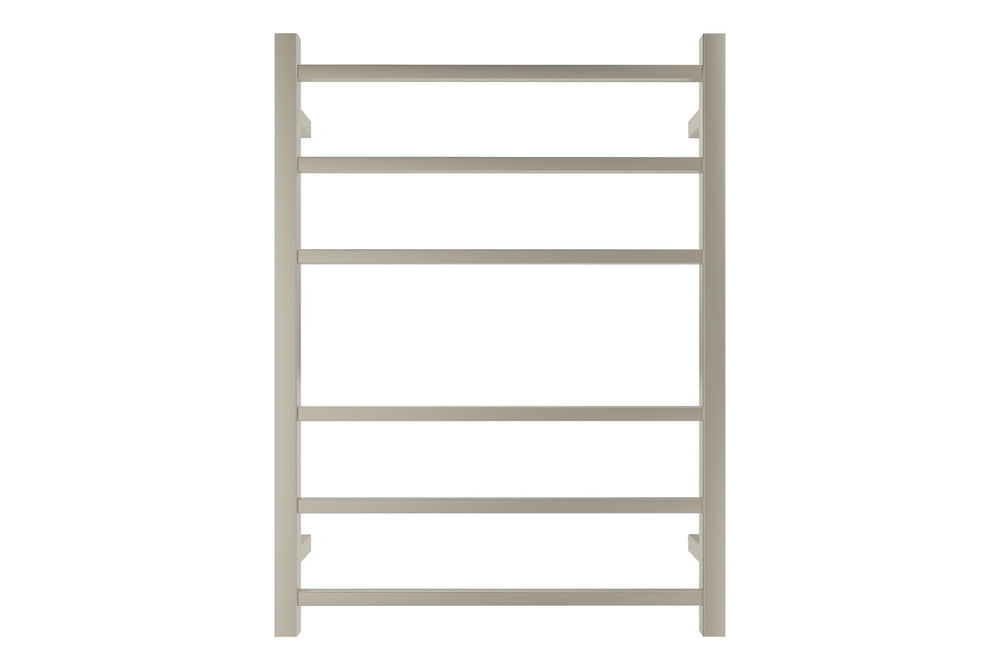 LINSOL SPIRIT 6 BAR HEATED TOWEL RAIL BRUSHED NICKEL 800MM