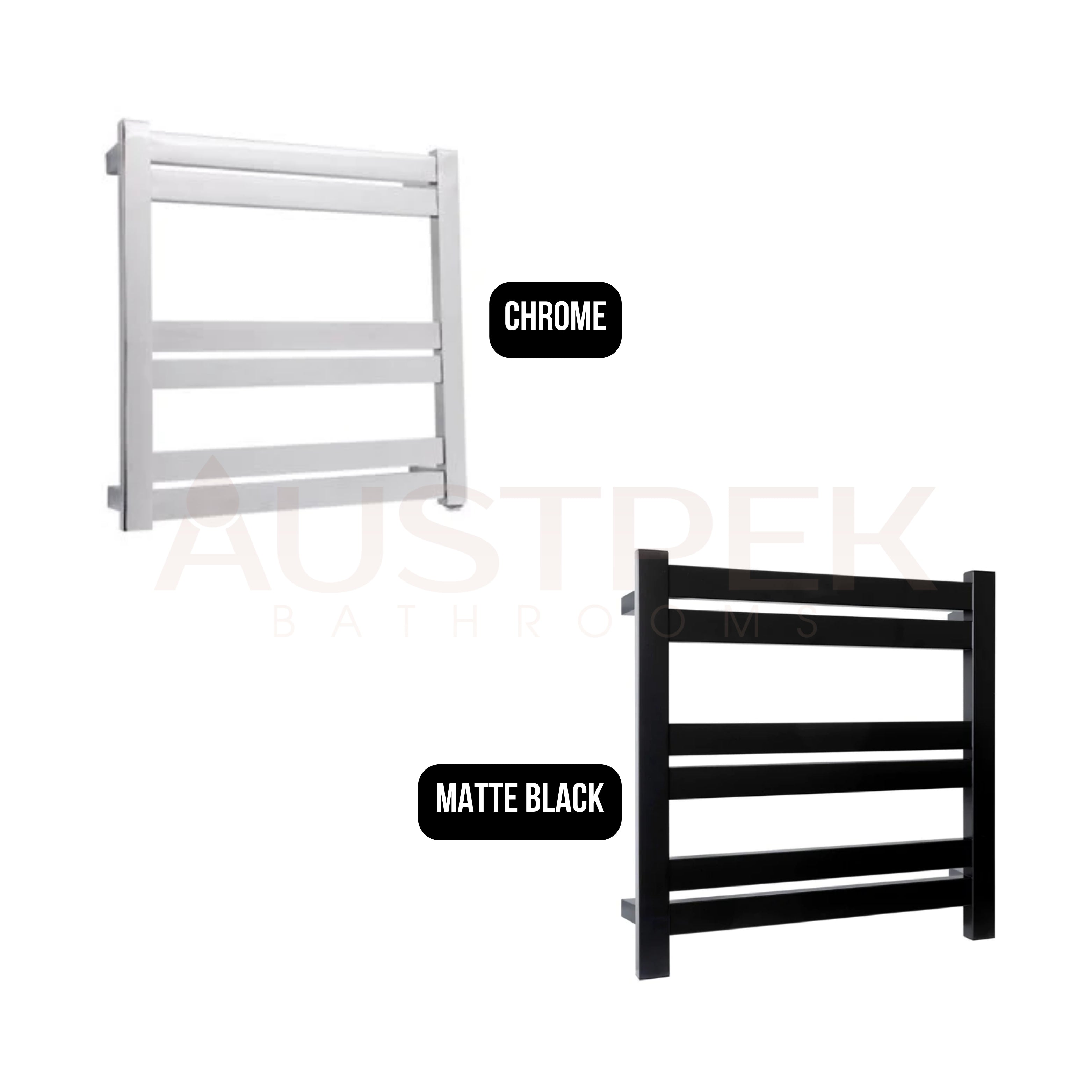 LINSOL SIIENA 6 BAR HEATED TOWEL RAIL MATTE BLACK 530MM