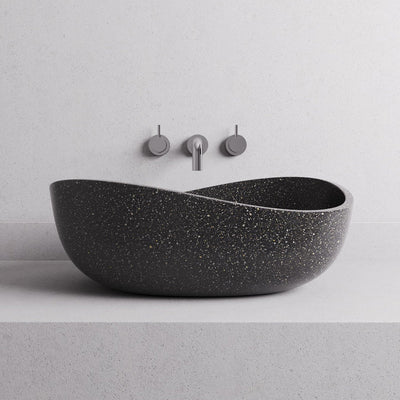 MADU JORDAN ABOVE COUNTER BASIN TERRAZO STONE BLACK 585MM