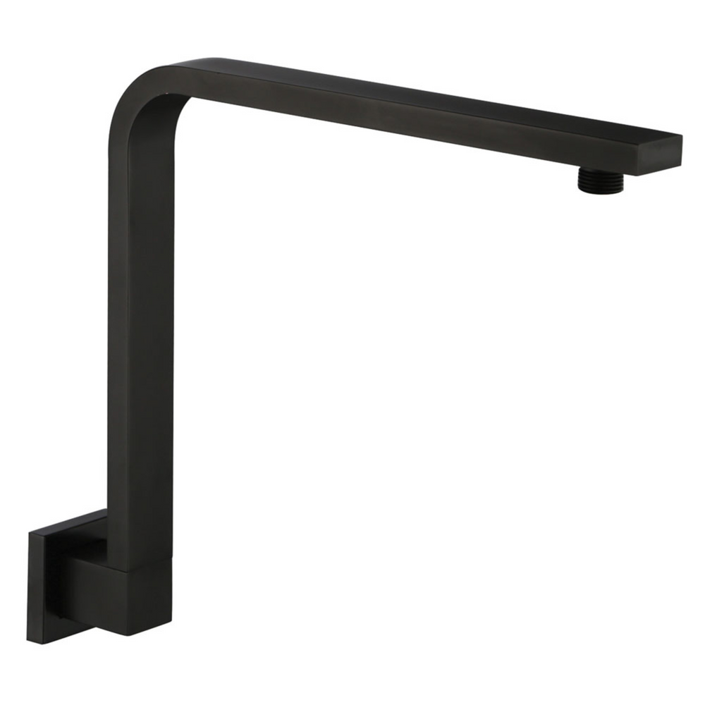 FIENZA SQUARE FIXED GOOSENECK SHOWER ARM 350MM MATTE BLACK