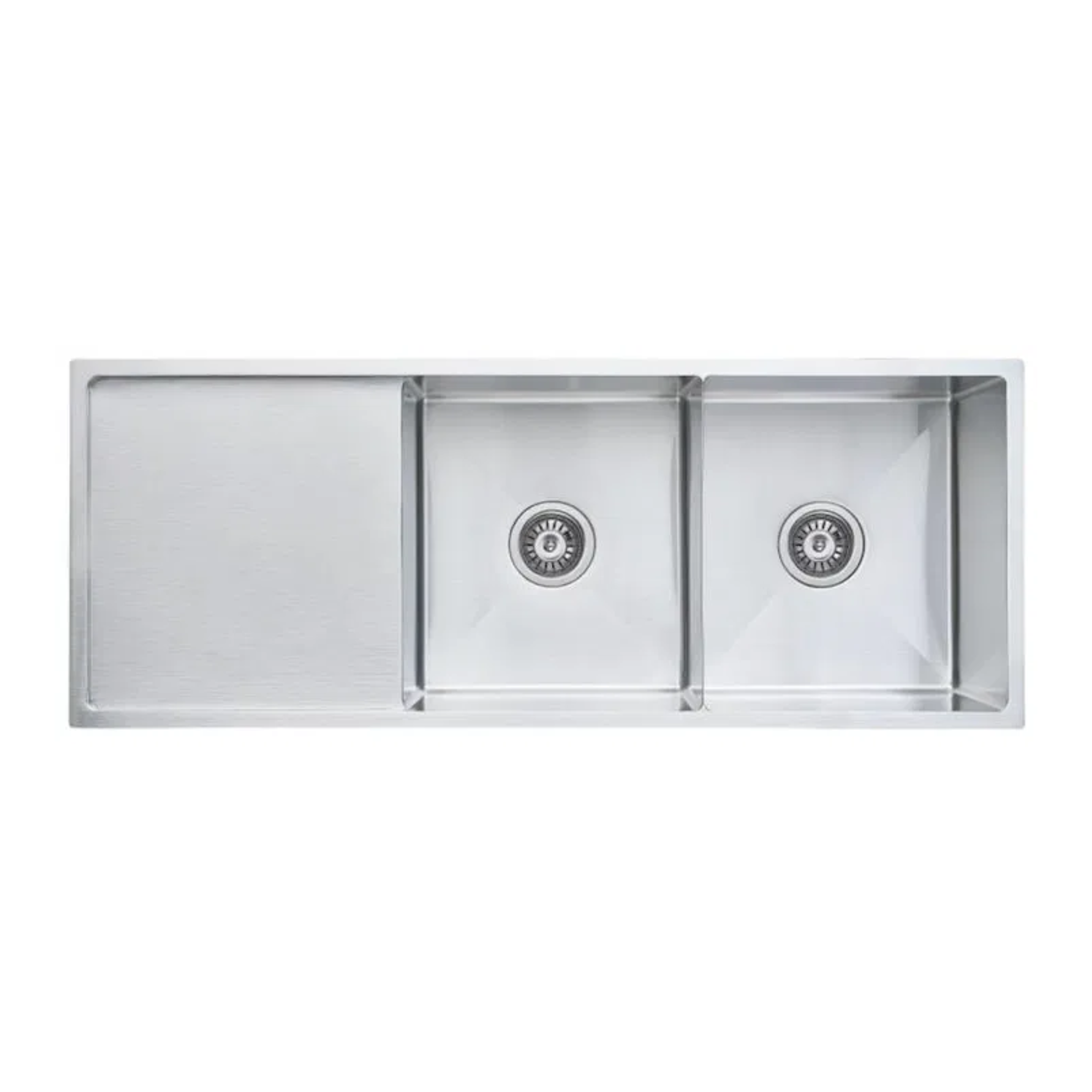 BELLA VISTA LUMINARE DOUBLE BOWL KITCHEN SINK WITH DRAINER STAINLESS STEEL 1150MM
