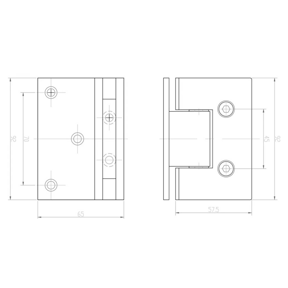 BELLA VISTA GLASS-TO-WALL SHOWER SCREEN HINGE CHROME