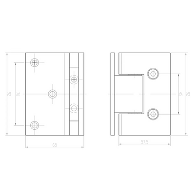 BELLA VISTA GLASS-TO-WALL SHOWER SCREEN HINGE BRUSHED NICKEL