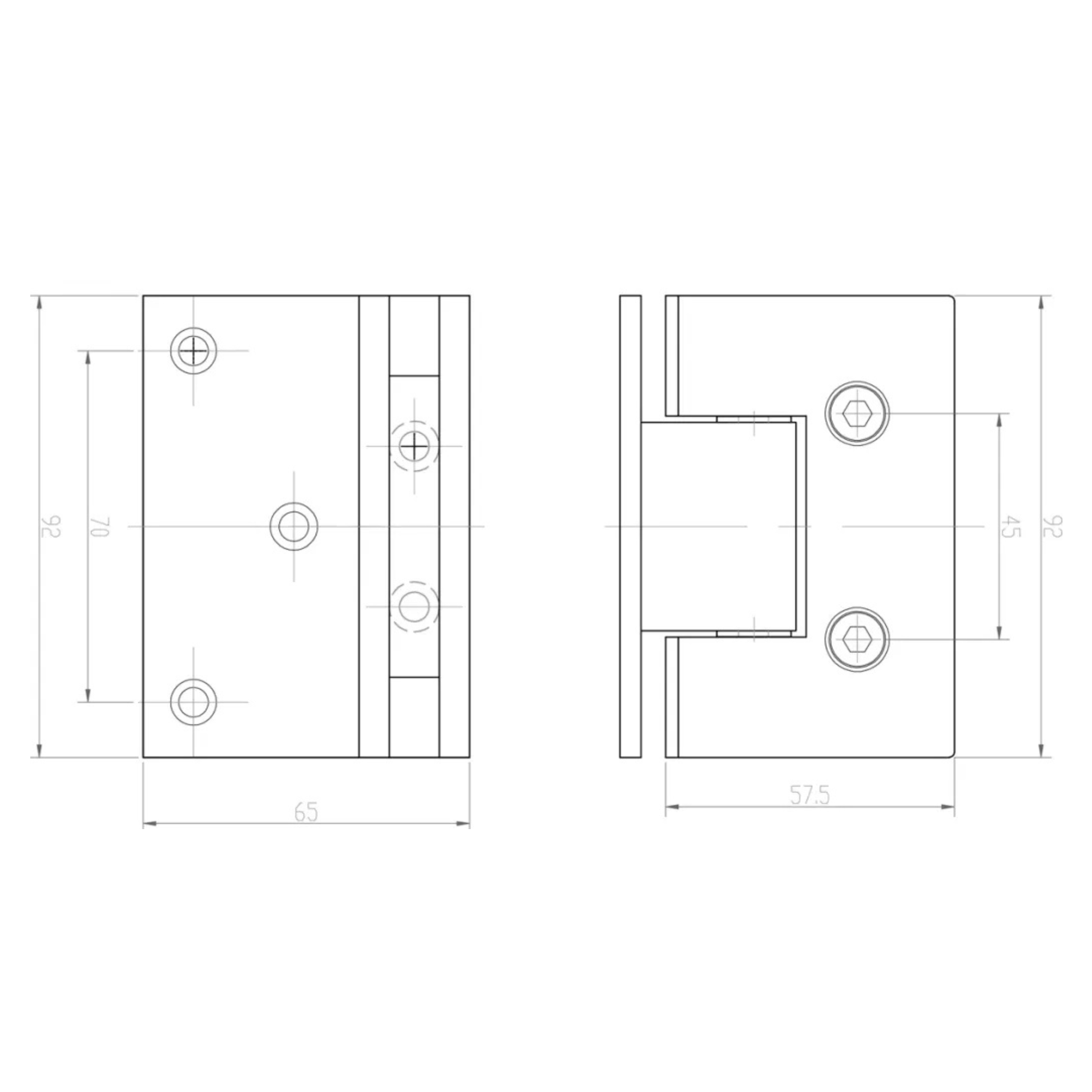 BELLA VISTA GLASS-TO-WALL SHOWER SCREEN HINGE CHROME