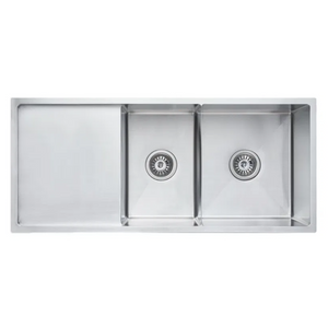 BELLA VISTA LUMINARE DOUBLE BOWL KITCHEN SINK WITH DRAINER STAINLESS STEEL 1000MM