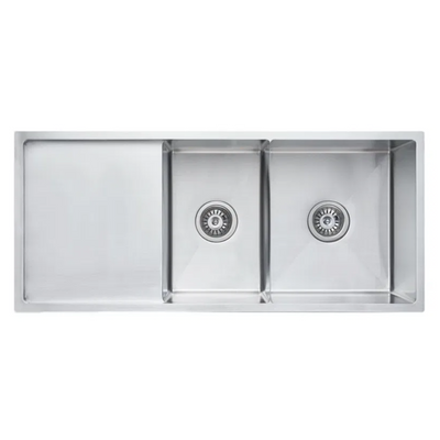 BELLA VISTA LUMINARE DOUBLE BOWL KITCHEN SINK WITH DRAINER STAINLESS STEEL 1000MM