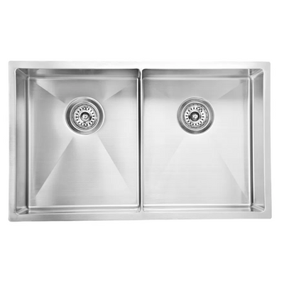 BELLA VISTA LUMINARE DOUBLE BOWL KITCHEN SINK STAINLESS STEEL 880MM