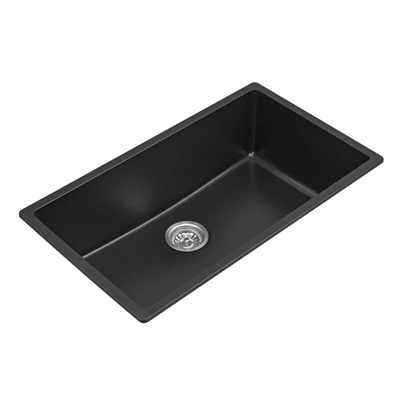 BELLA VISTA FOMOS SINGLE BOWL GRANITE KITCHEN SINK BLACK 790MM