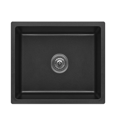 BELLA VISTA FOMOS SINGLE BOWL GRANITE KITCHEN SINK BLACK 550MM