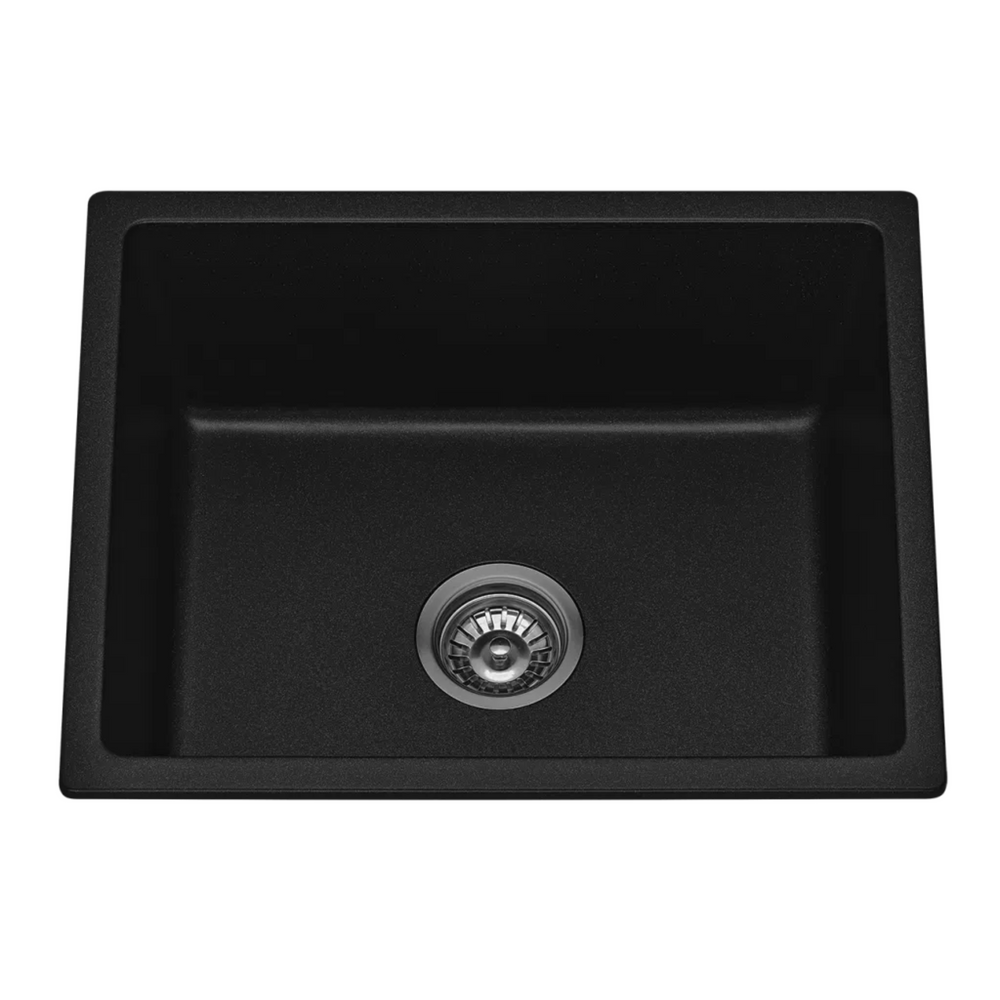 BELLA VISTA FOMOS SINGLE BOWL GRANITE KITCHEN SINK BLACK 550MM