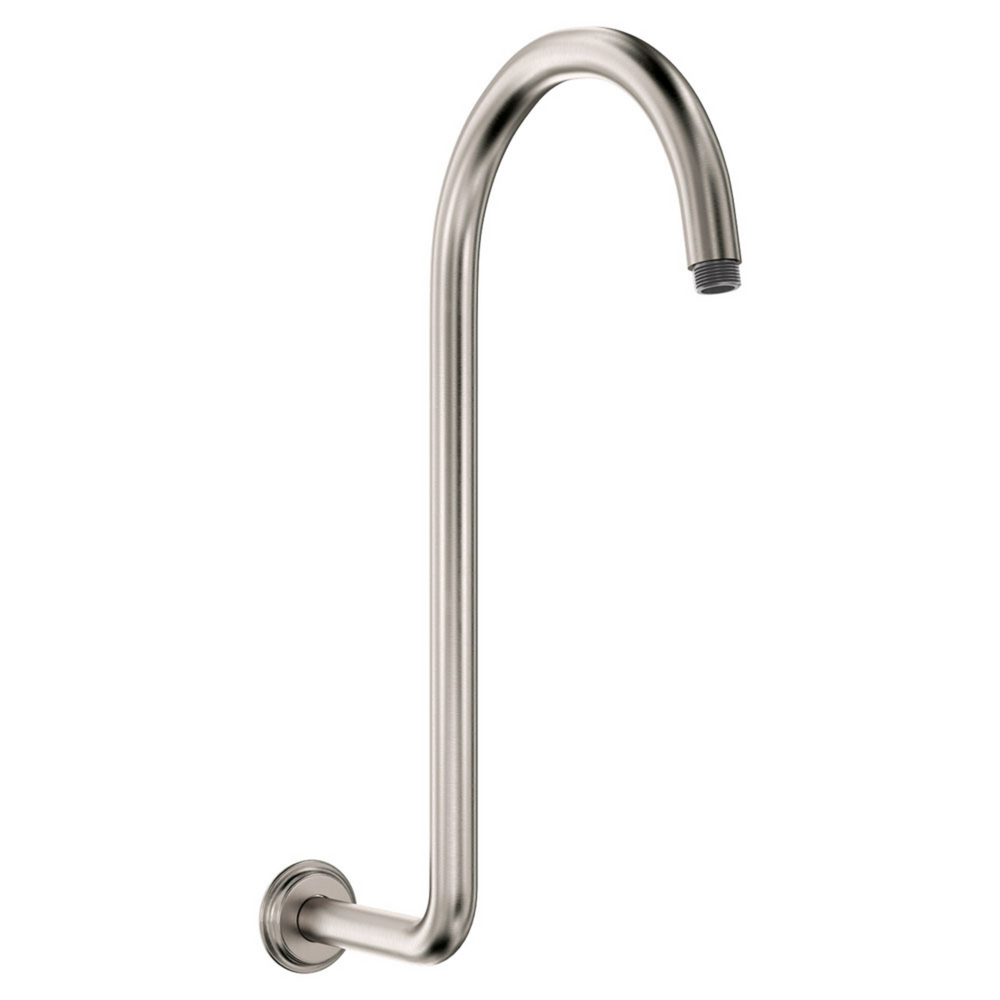 FIENZA CLASSICAL FIXED SWAN-NECK SHOWER ARM 343MM BRUSHED NICKEL