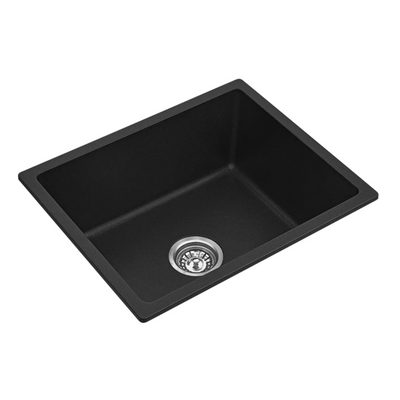 BELLA VISTA FOMOS SINGLE BOWL GRANITE KITCHEN SINK BLACK 550MM
