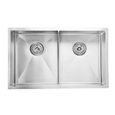 BELLA VISTA LUMINARE DOUBLE BOWL KITCHEN SINK STAINLESS STEEL 760MM