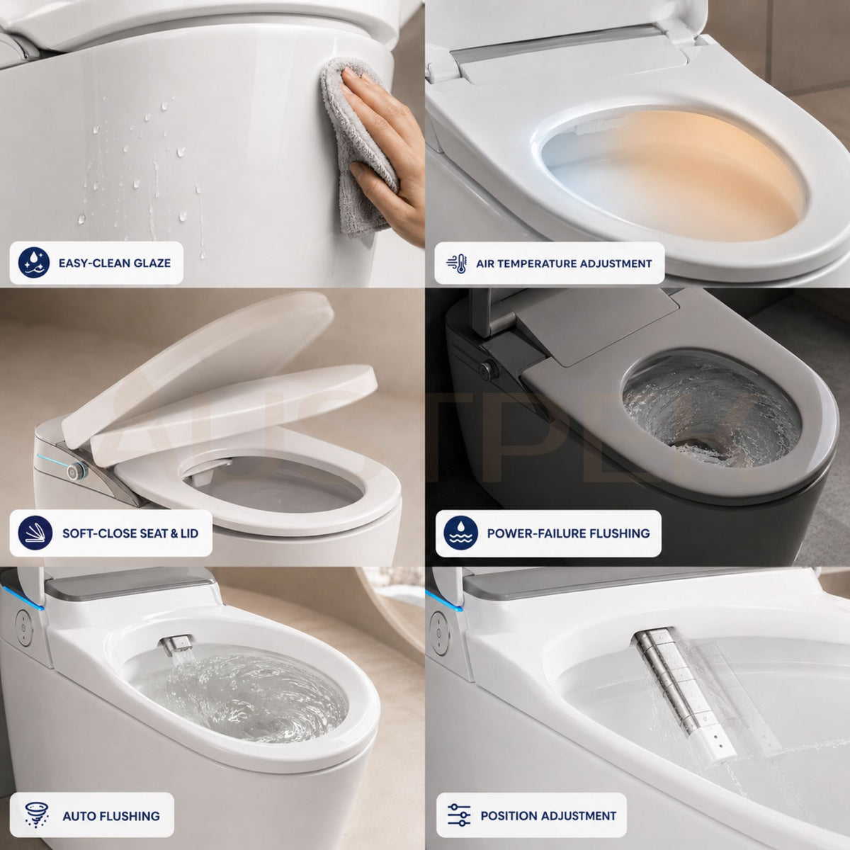 FLUVA K1 INTELLIGENT TOILET W/ AUTOFLUSH REMOTE CONTROLLED BIDET GLOSS WHITE