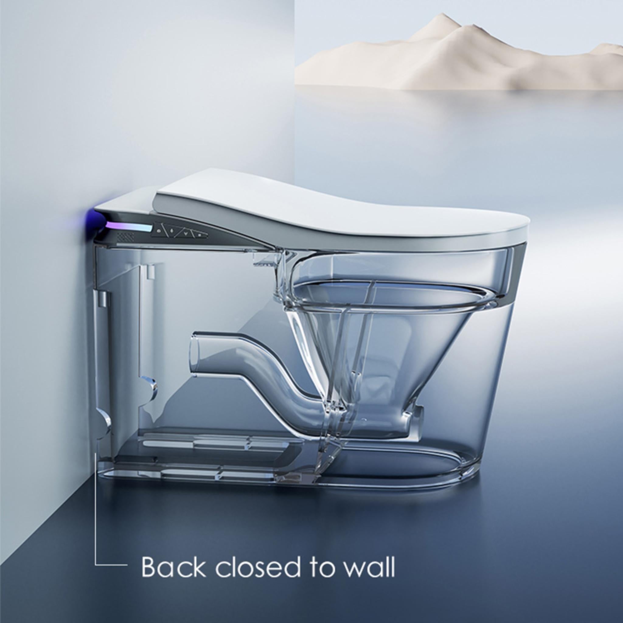 FLUVA K2 INTELLIGENT TOILET W/ AUTOFLUSH REMOTE CONTROLLED BIDET GLOSS WHITE