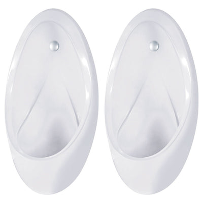 FIENZA ISABELLA WALL HUNG URINAL TWIN STALL URINAL KIT WITH FLUSHMASTER GLOSS WHITE