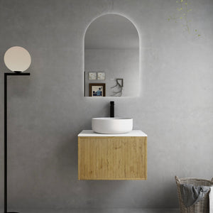 CETO BELLEVUE PRIME OAK 600MM SINGLE BOWL WALL HUNG VANITY