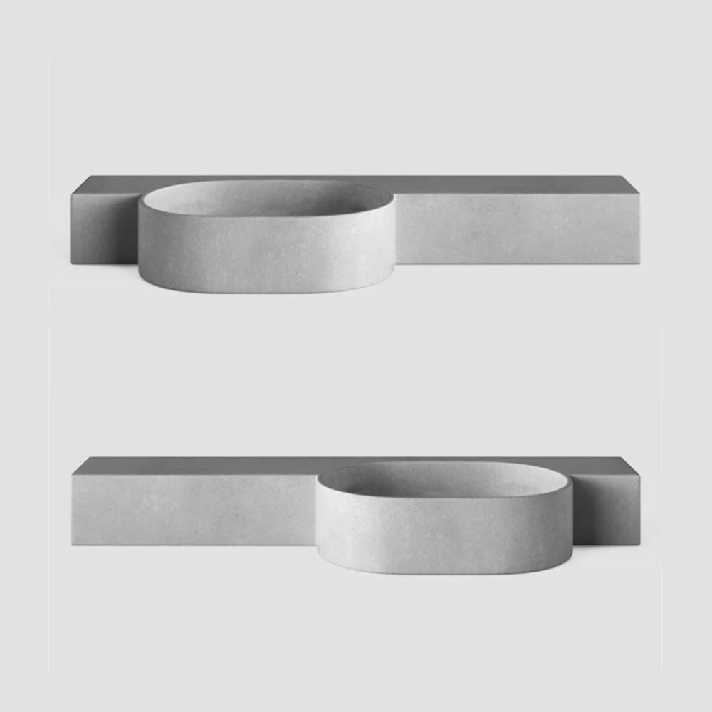 CONCRETE STUDIO KAARLA SEMI-RECESSED BASIN WHITE 1200MM